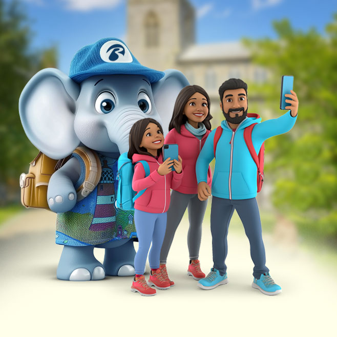 scene--family-taking-selfie-with-elephant